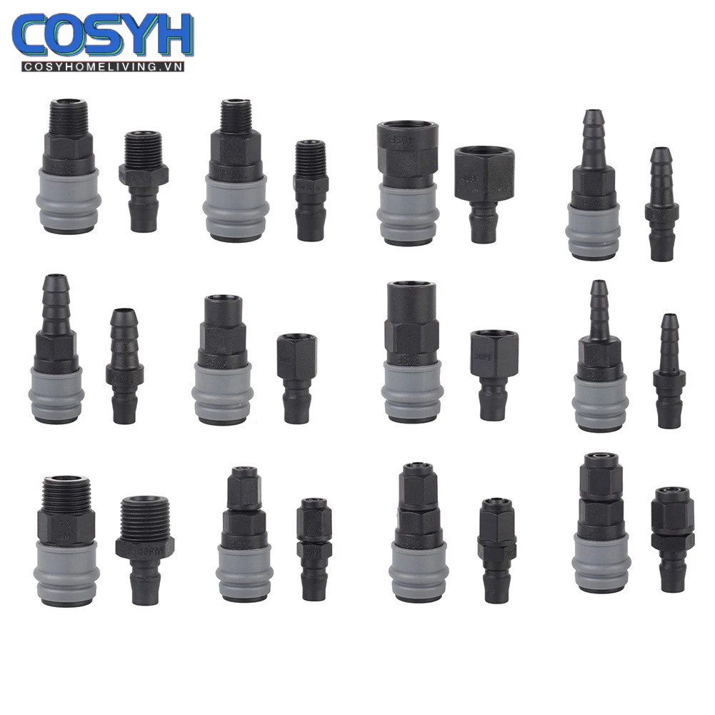 [Cosyh] SP + PP SH + PH SF + PF SM + PM Phụ kiện khí nén loại C Đầu nối ống PU tự khóa