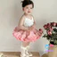 Váy công chúa xanh, pettiskirt lưới trắng, phong cách Giáng Sinh