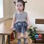 Bộ Áo Thun Tay Ngắn Cổ Búp Bê + Quần short In Hoa Dễ Thương Thời Trang Mùa Hè Cho Bé Gái