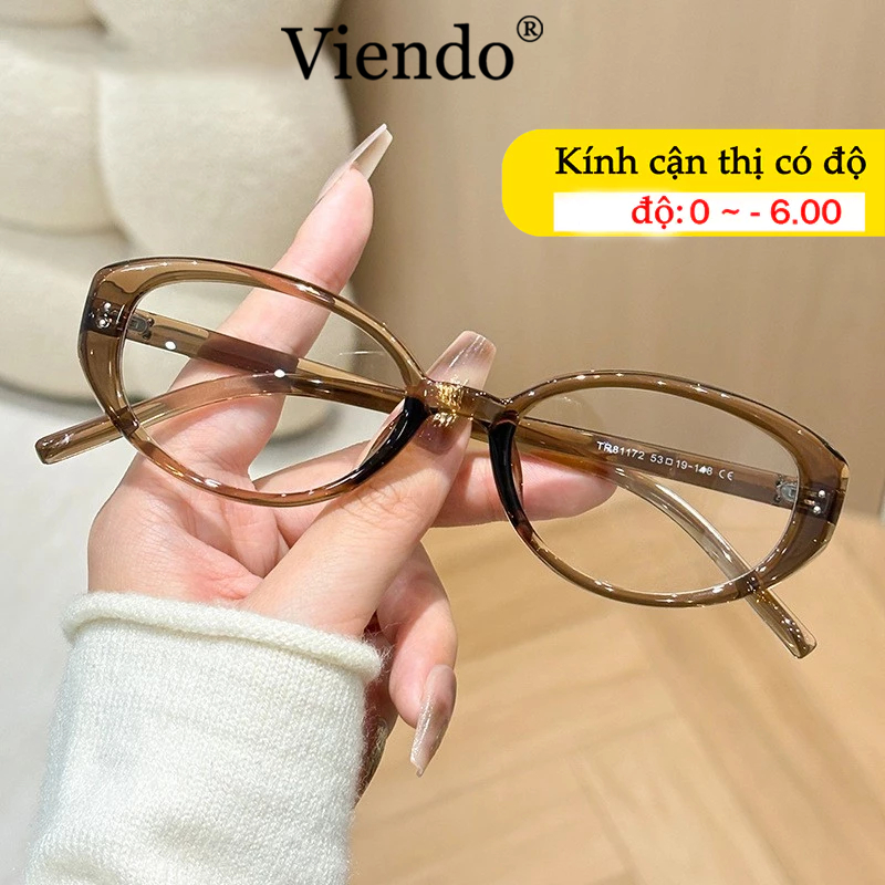 Gọng Kiếng Cận Mắt Mèo Nữ VIENDO Mặt Kính TR90 Chống Bụi Chông Tia UV Ánh Sáng Xanh Đổi Màu Khi Ra Nắng Thời Trang 0/-1/-2/-3/-4/-5/-6
