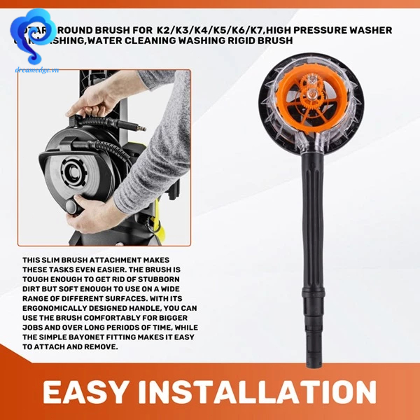 Chổi Tròn Xoay Chuyên Dụng Cho Máy Rửa Áp Suất Cao Karcher K2/K3/K4/K5/K6/K7