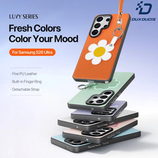 [COD] Ốp lưng da chống sốc kiểu nhẫn Dux Ducis Luvy có móc khóa cầm tay cho Samsung S26 Ultra