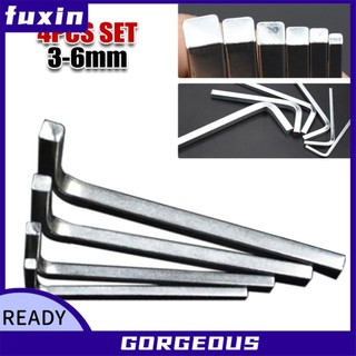 [FUXIN] 4 Cờ lê đầu vuông hình chữ L Chìa khóa vuông Bộ tuốc nơ vít cờ lê 4 điểm 3-6mm