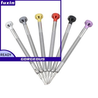 [FUXIN] 6 chiếc Đồng hồ tuốc nơ vít có rãnh màu Công cụ sửa chữa kính Đầu lục giác