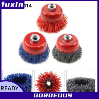 [FUXIN] 75mm * cho M14 Cup Bàn chải mài mòn Nylon Bánh xe đánh bóng góc Công cụ mài 4Inch