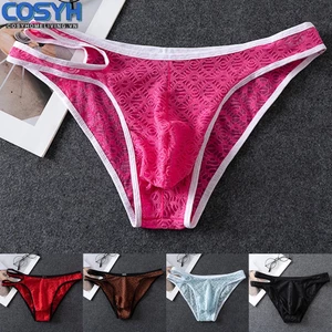 Quần lót ren nam Cosyh loại sissy pouch, thiết kế tầng thấp trong suốt