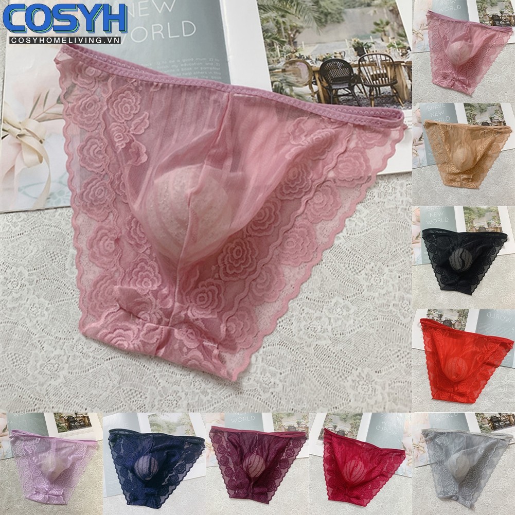 COSYH - Quần Chíp Nam Ren Lưới Sheer với Túi Bổ Sung