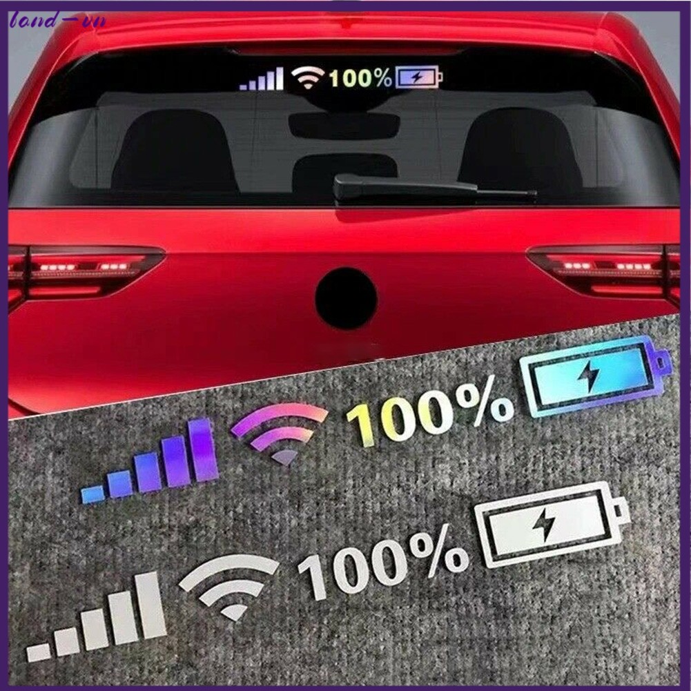 Đất-vn ❤️Wifi Mức Pin Tín Hiệu Xe Vinyl Phản Quang Dán Vui Đề Can Trở Lại 25cm