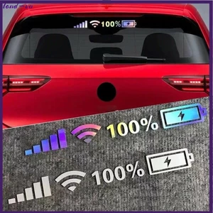 Đất-vn ❤️Wifi Mức Pin Tín Hiệu Xe Vinyl Phản Quang Dán Vui Đề Can Trở Lại 25cm