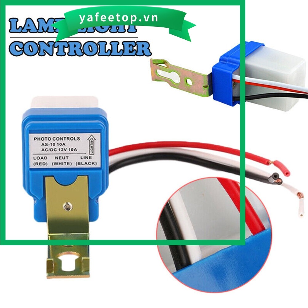 [TOP] AC DC 12V 24V 220V 10A Công tắc cảm biến ánh sáng đường phố Photocell tự động bật tắt