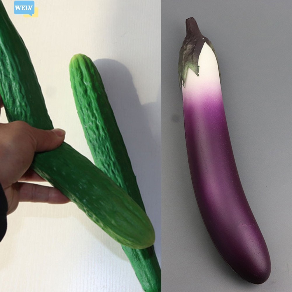 < Welv > Dưa chuột giả nhân tạo Aubergine Khách sạn Trang trí nhà hàng Rau củ Đạo cụ ảnh❀