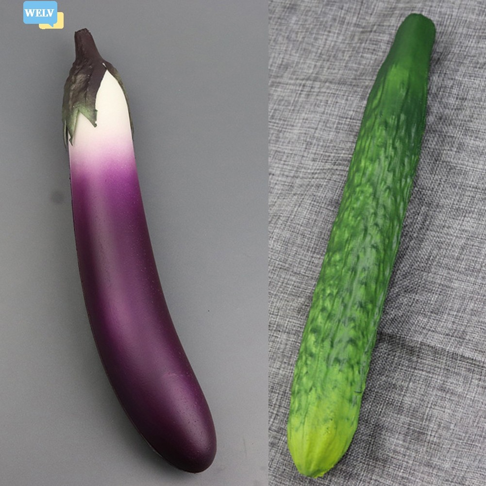 < Welv > Dưa chuột giả nhân tạo Aubergine Khách sạn Trang trí nhà hàng Rau củ Đạo cụ ảnh❀