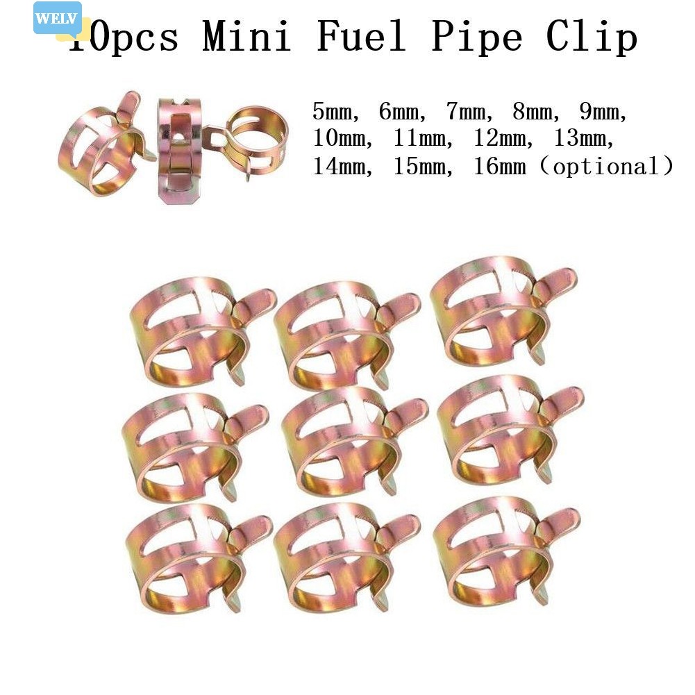 < Welv > Lò xo 10PC có kẹp ống nhiên liệu Ống silicon có thể tái sử dụng Tùy chọn Kẹp ống 5-16mm❀