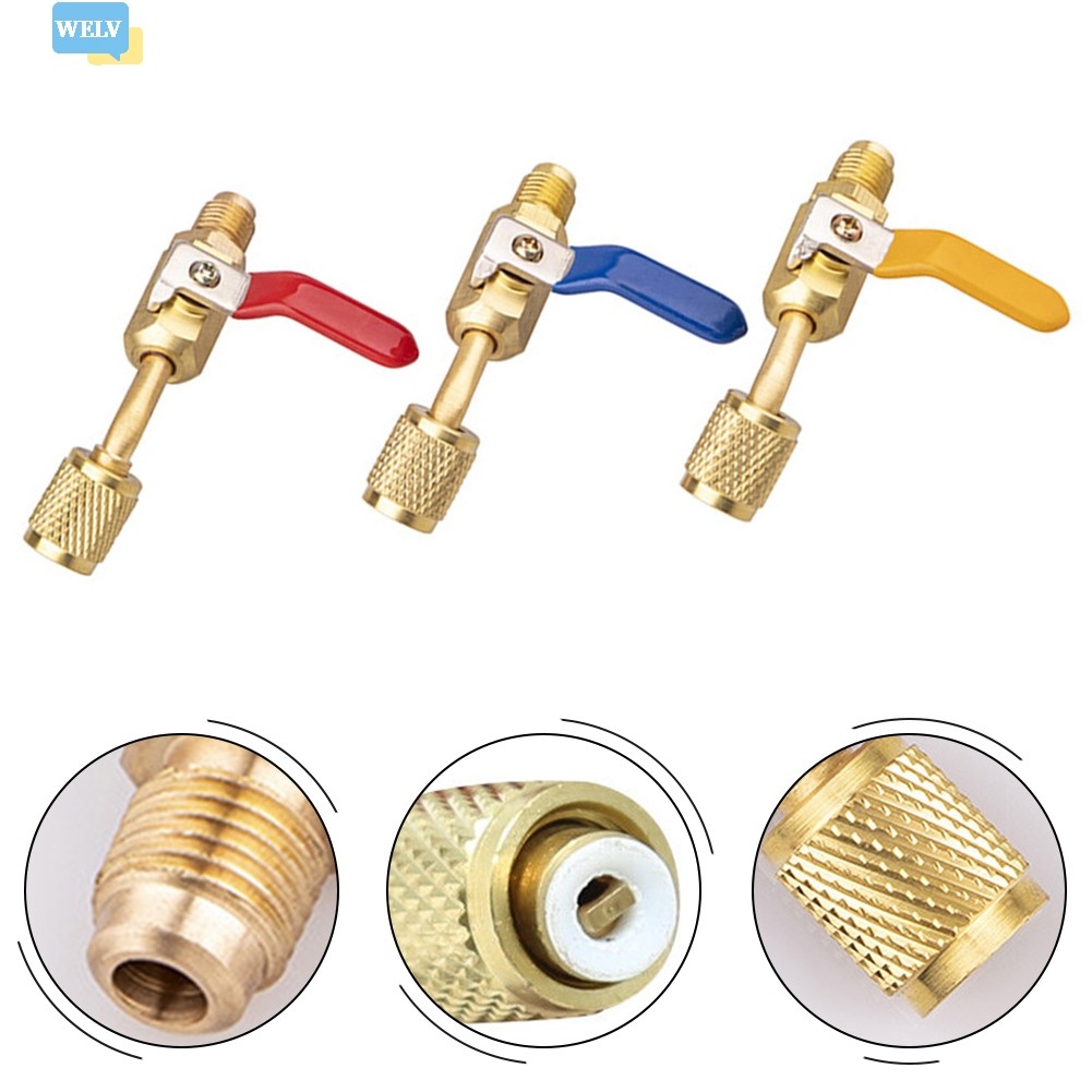 < Welv > Bộ chuyển đổi 1 / 4 Inch SAE HVAC cho ống sạc dầu xả T❀