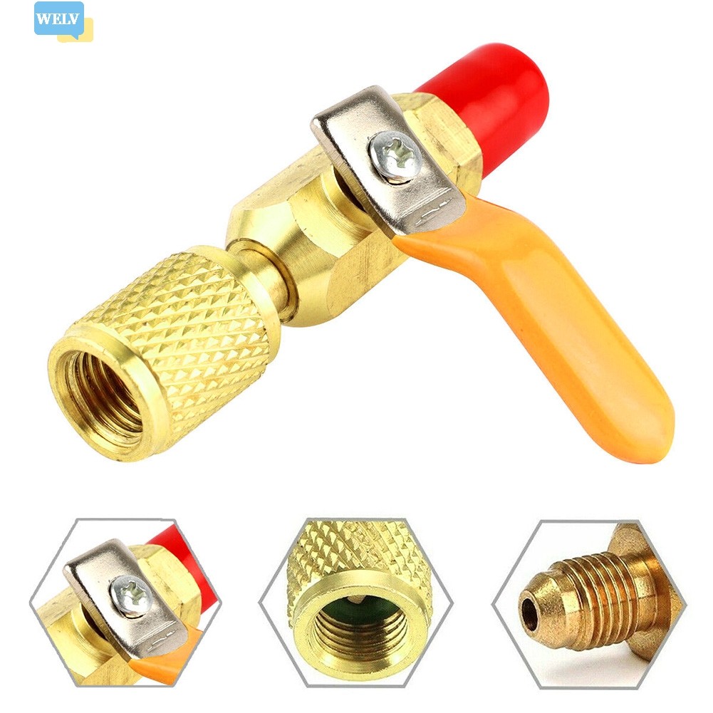 < Welv > Bộ chuyển đổi 1 / 4 Inch SAE HVAC cho ống sạc dầu xả T❀