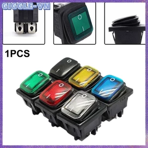DPST 16A 250VAC Rocker Switch Công tắc đặt lại tròn có nắp chống nước 30 * 24mm