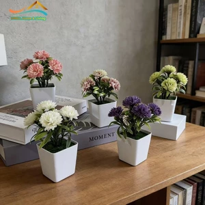 Hoa cẩm chướng lụa Hoa nhân tạo Chậu cây trang trí nội thất Để bàn giả