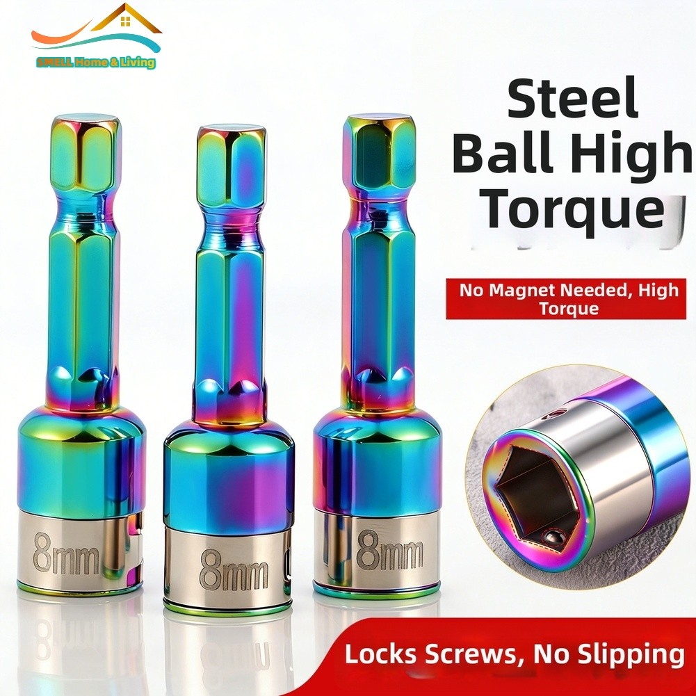 [Smellshi] Ổ cắm bóng thép không từ tính 8mm Mô-men xoắn cao cho CR V Chrome Vanadi