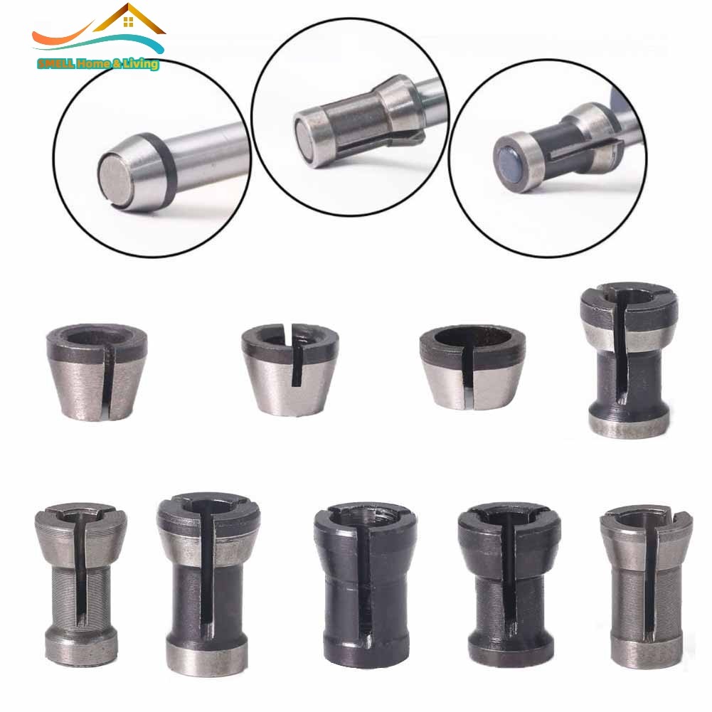 [Smellshi] 6 / 6.35 / 8mm Bộ định tuyến mũi mở rộng Collet Chuck Máy cắt tỉa khắc