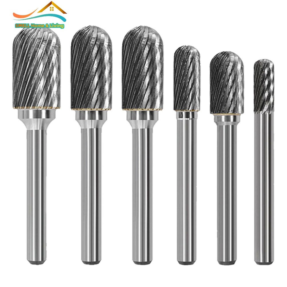 [Smellshi] Bộ định tuyến tập tin quay chuôi 6mm Mài Burr Đánh bóng tập tin thép quay Loại C