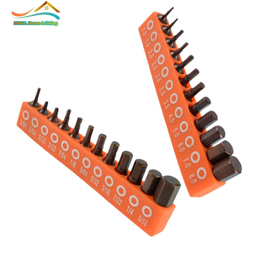 [Smellshi] 12 / 24 Bộ tuốc nơ vít lục giác từ tính 25mm 1 / 4in Mũi điều khiển chuôi lục giác