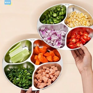 Đĩa phân vùng bát đĩa bên bằng thép không gỉ 304 tách đĩa ăn hai bộ❀