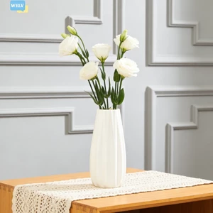 Bình nhựa sọc trắng Bắc Âu để cắm hoa trang trí nội thất❀