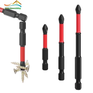 1 Đầu Lô Chống Trơn Trượt Từ Tính 50-90mm PH2 Tua Vít Chữ Thập Chuôi Lục Giác Màu Đỏ