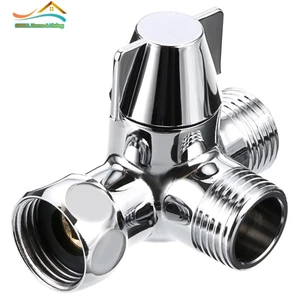 Bộ chia vòi hoa sen bằng đồng thau Bộ chuyển đổi 3 chiều 1 / 2 "Bộ chuyển đổi vòi hoa sen tay T Van nước