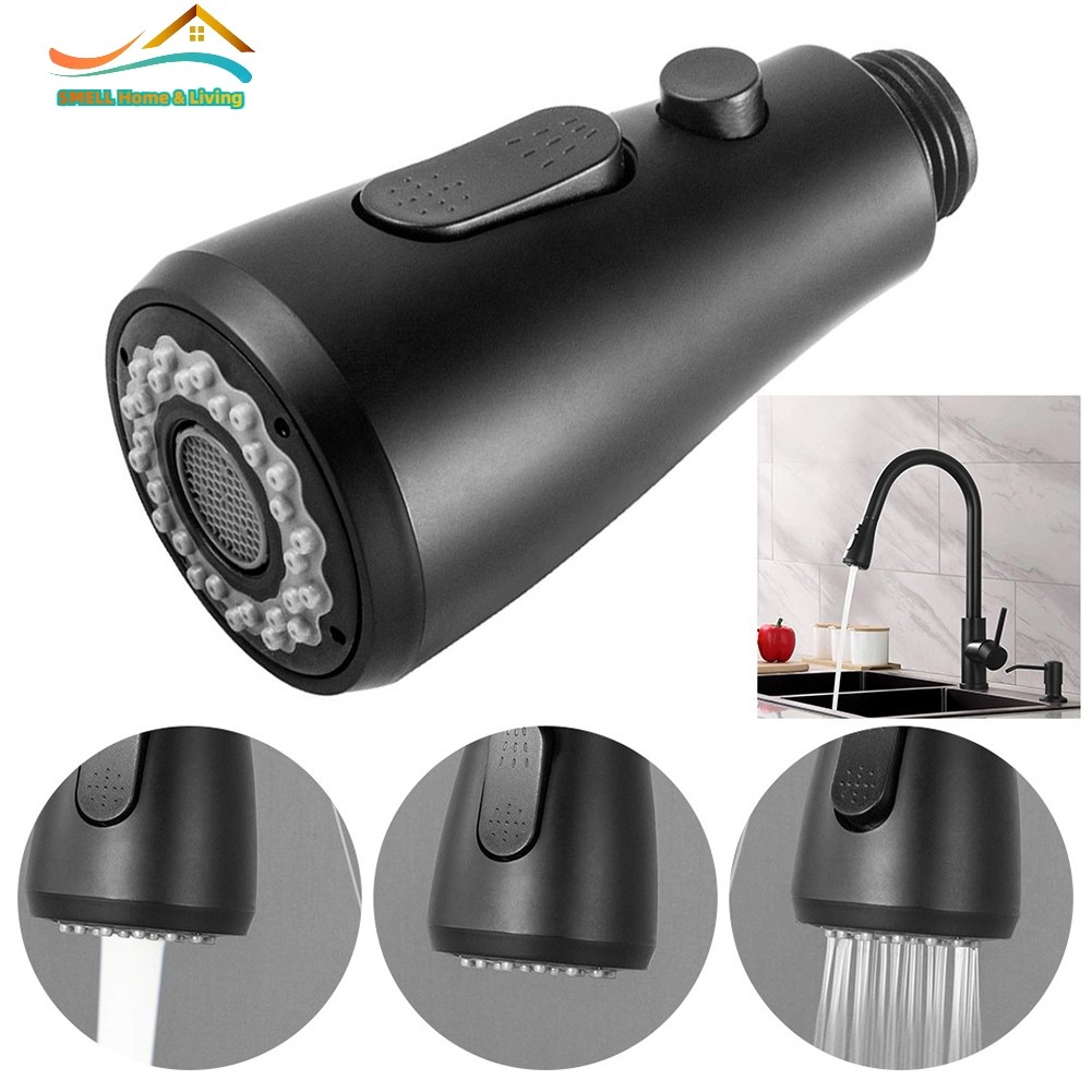 [Smellshi] Pull Out Spray Vòi hoa sen Cài đặt thay thế nhà bếp Vòi phun màu đen