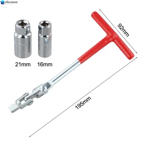 Bộ công cụ tháo cờ lê ổ cắm với tay cầm T-Bar màu đỏ bằng silicon 16mm và 21mm