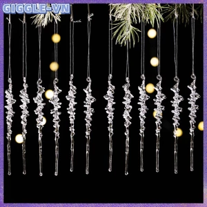 12 Mặt dây chuyền đá Acrylic Đồ trang trí Giáng sinh Treo đồ trang trí Lễ hội