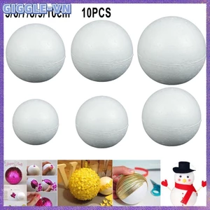 Đảng 10 Bóng xốp rắn Polystyrene Bóng tròn Cây trắng 50-100mm