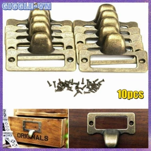 10x File Tên Hộp Đựng Thẻ Tay Cầm Tủ Ngăn Kéo Cổ Nhãn Kéo Khung Tay Cầm
