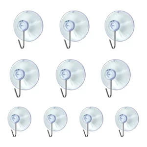 12 x SUCTION CUP HOOKS SUCKER CHANGER Nhỏ Trong Suốt Nhựa Treo Đường Kính 3cm