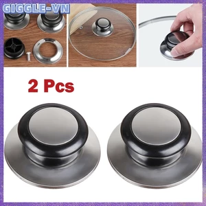2 Tay Cầm Núm Thay Thế Cho Nắp Thủy Tinh Nồi Chảo Nắp Nồi Dụng Cụ Nhà Bếp