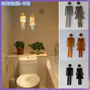 1 Cặp Nhãn dán biển hiệu cửa WC tự dính Acrylic Nam & Nữ