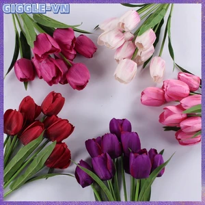 9 Đầu Hoa Nhân Tạo Hoa Tulip Giả Cây Nhựa Cho Đám Cưới Trang Trí Nhà