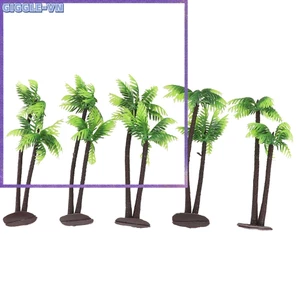 5 Cái Mini Nhựa Dừa Cây Cọ Thủ Công Micro Cảnh Quan Trang Trí Bể Cá