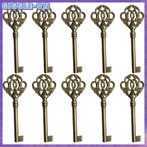 10 PC Phong Cách Vintage Mở Skeleton Lỗ Chìa Khóa Đầu Nội Thất Tủ Cổ