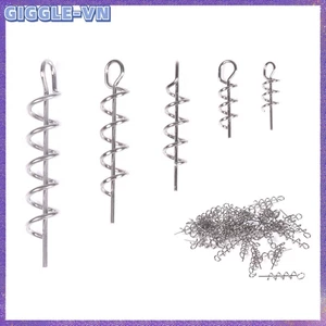 Bộ 50 Khóa Lò Xo Móc Câu Trung Tâm Pin Cho Mồi Mềm Mồi Giun Crank