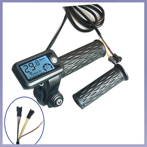 Một cặp tay cầm ga xe đạp điện tử 36 / 48 / 60 / 72V có màn hình LCD Cáp 170cm