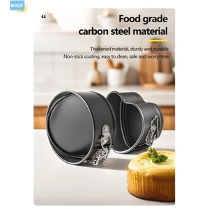 {Mới vào tháng 6} Chảo bánh dạng lò xo tròn Đáy có thể tháo rời Chảo thép Carbon không dính