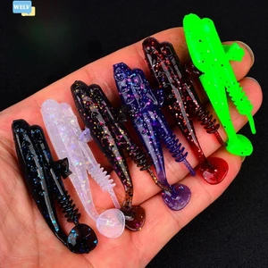 {Mới vào tháng 6} Mồi mềm đuôi chữ T nổi 7.1cm 3g Ned Mồi 10 chiếc Gói câu cá giun nhân tạo
