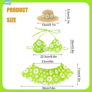 {Mới vào tháng 6} Bộ đồ bơi ngỗng Hawaii Bộ 3 mảnh Bikini phong cách bãi biển để trang trí sân vườn