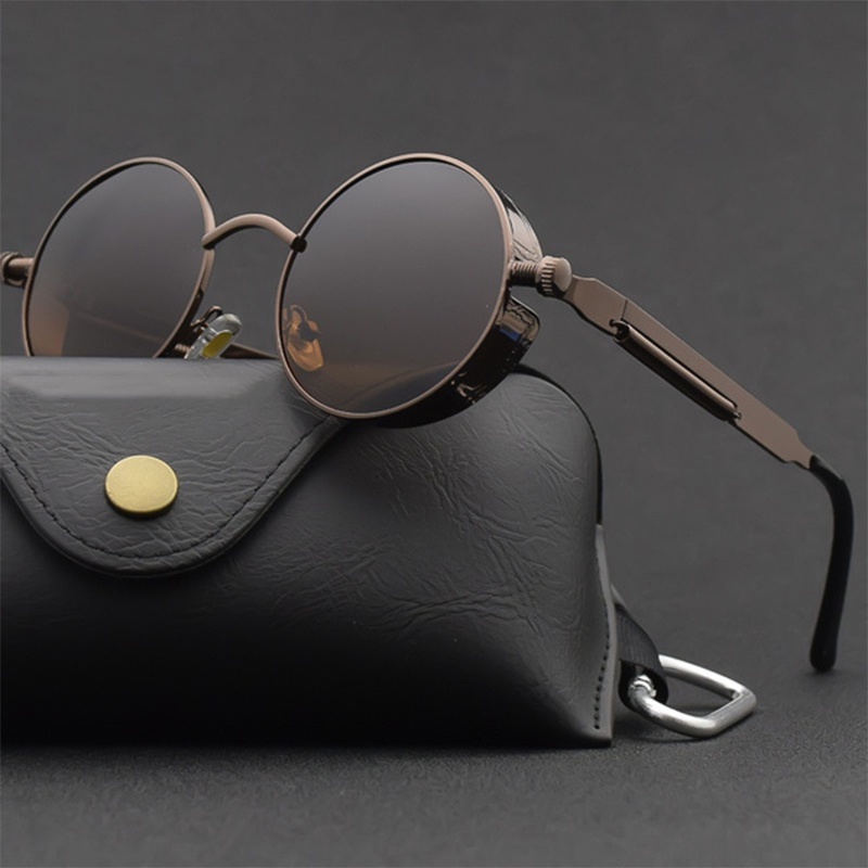 Cổ điển Gothic Steampunk Nam Nữ Khung tròn Retro UV400 Kính râm chất ...