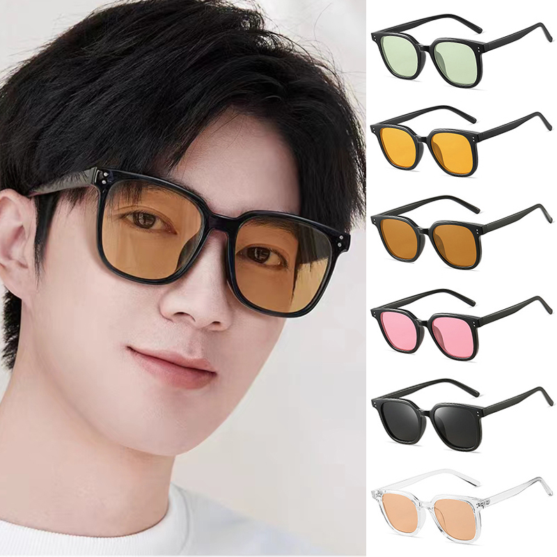 Kính râm vuông thời trang - Ống kính Dopamine màu UV400 Kính râm Unisex ...