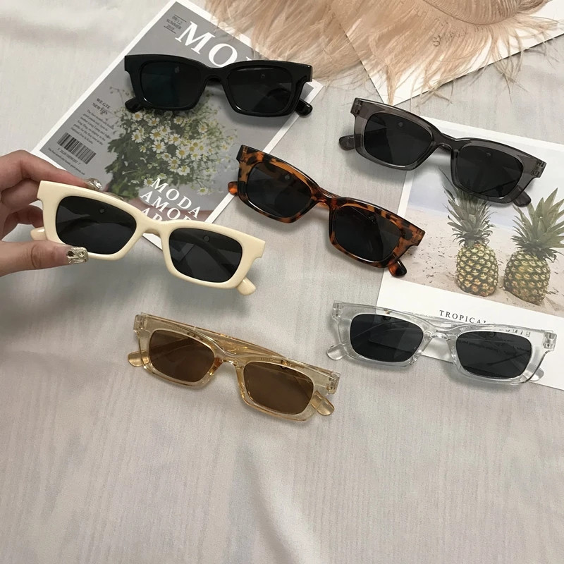 Lựa Chọn Thời Trang Nữ Nhỏ Xu Hướng Vuông Kính Mát Hàn Quốc Phong Cách Jennie Kính Mát Retro Mắt Mèo