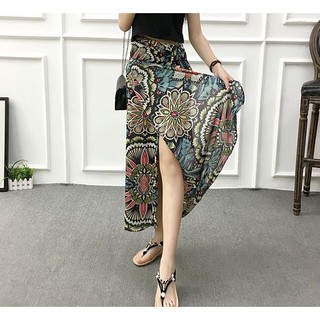 Chân Váy midi Dài In Hoa Một Mảnh Phong Cách Thái Lan Dành Cho Nữ