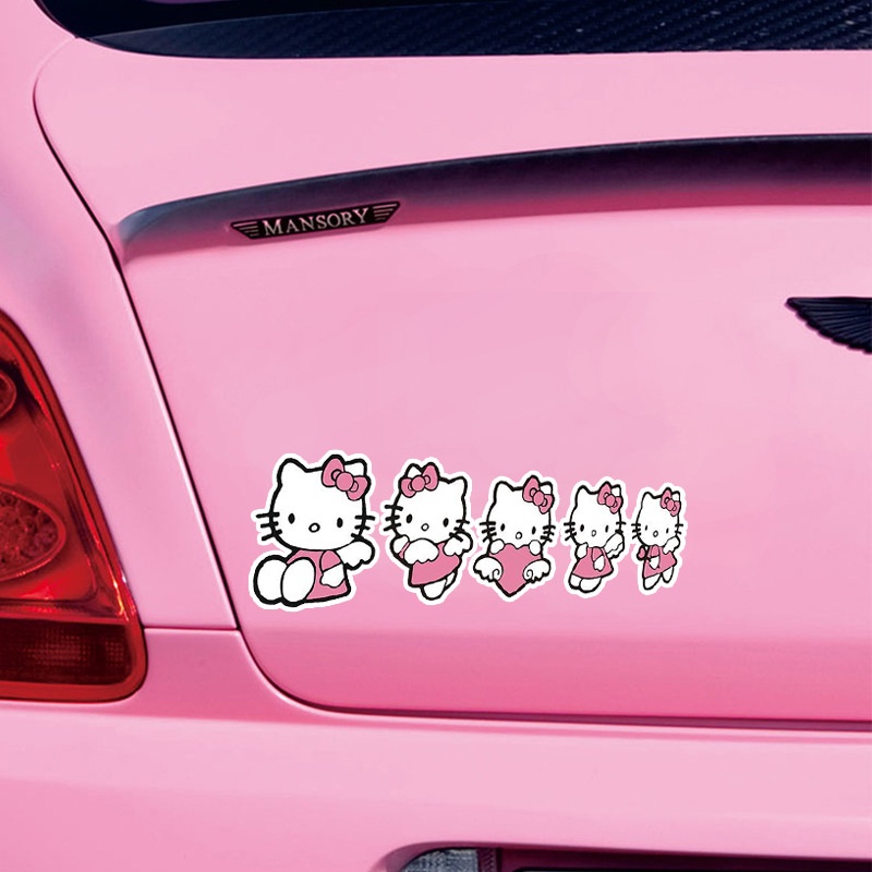 Nhãn Dán Trang Trí Xe Hơi Họa Tiết Mèo kitty Dễ Thương Chống Thấm Nước